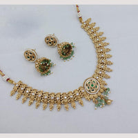 Akruti Collection Antique Style Kundan & Pearl Necklace Set - Weddings and Festive Wear