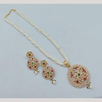 Akruti Collection Royal Radiance Pota Stone And Pearl Necklace Set