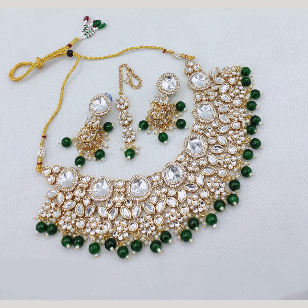 Akruti Collection Royal Radiance Kundan Stone And Pearls Necklace Set