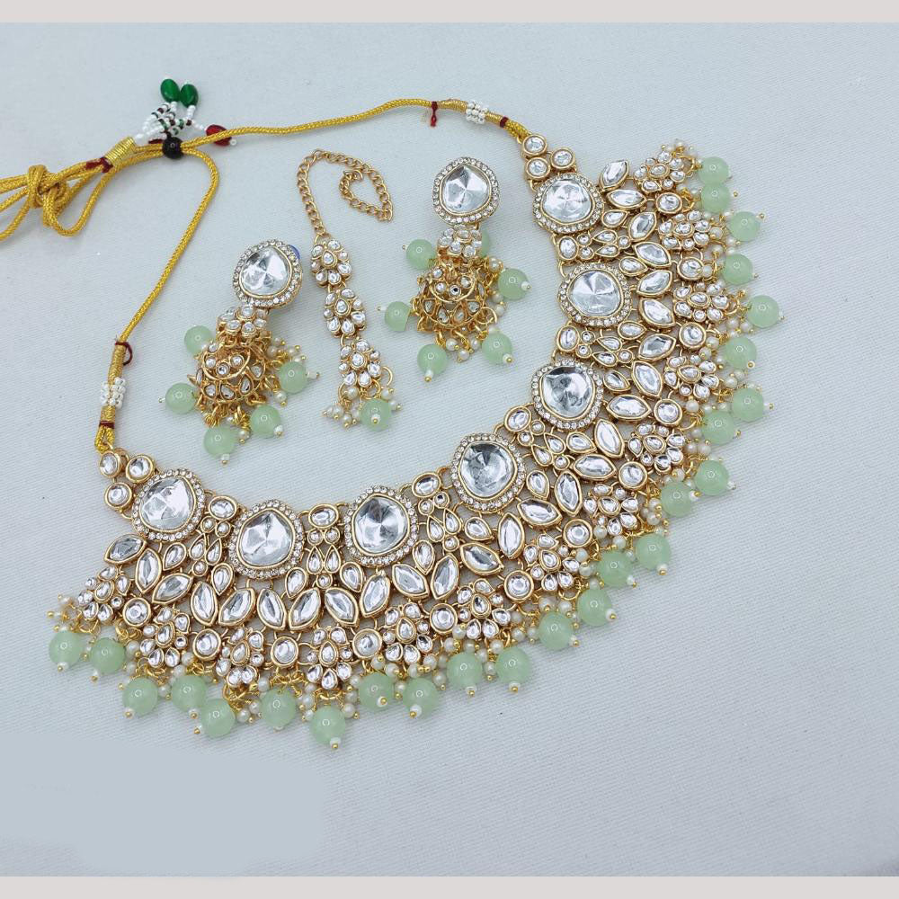 Akruti Collection Royal Radiance Kundan Stone And Pearls Necklace Set