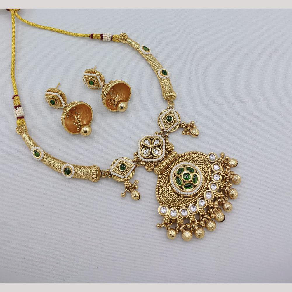 Akruti Collection Royal Radiance Kundan Stone And Pearls Necklace Set
