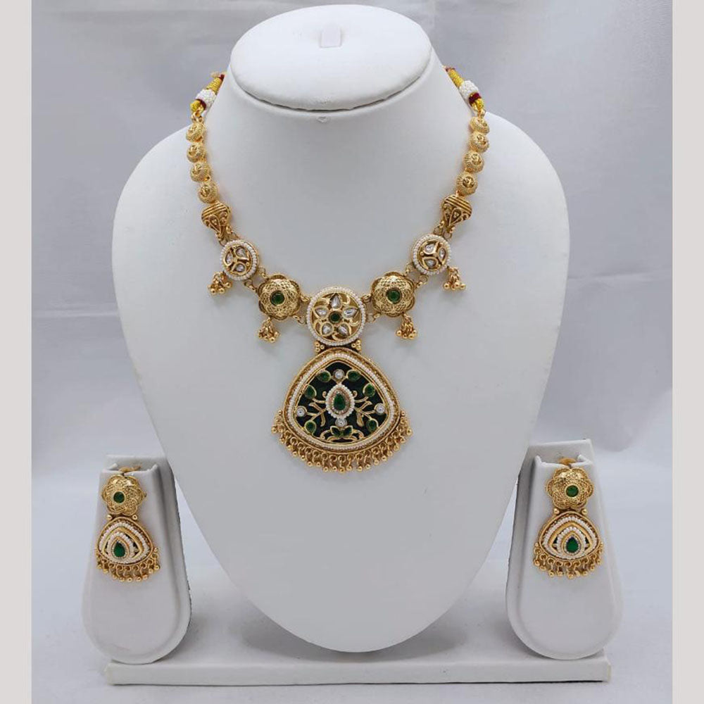 Akruti Collection Royal Radiance Kundan Stone And Pearls Necklace Set