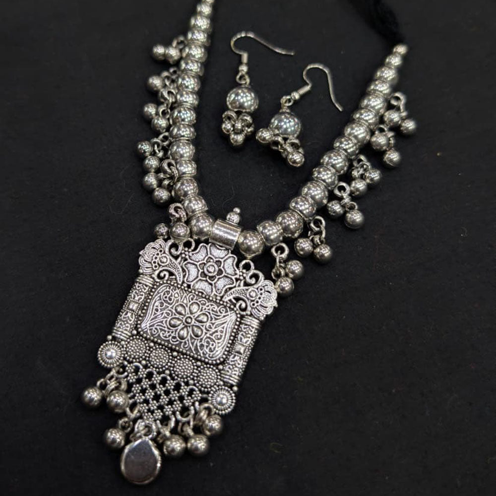 Akruti Collection Ethnic Glam Oxidised Plated Necklace Set