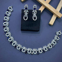Akruti Collection Dazzling Sparkle American Diamond Necklace Set
