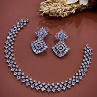 Akruti Collection Dazzling Sparkle American Diamond Necklace Set