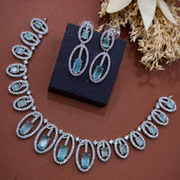 Akruti Collection Dazzling Sparkle American Diamond Necklace Set