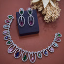 Akruti Collection Dazzling Sparkle American Diamond Necklace Set