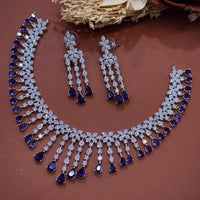 Akruti Collection Dazzling Sparkle American Diamond Necklace Set