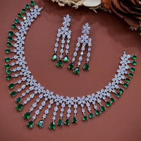 Akruti Collection Dazzling Sparkle American Diamond Necklace Set