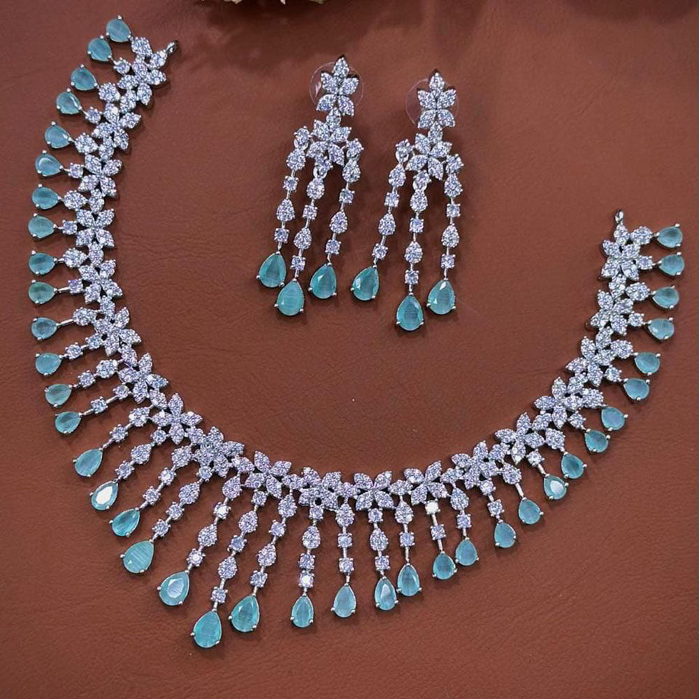 Akruti Collection Dazzling Sparkle American Diamond Necklace Set