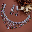 Akruti Collection Dazzling Sparkle American Diamond Necklace Set