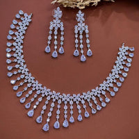 Akruti Collection Dazzling Sparkle American Diamond Necklace Set