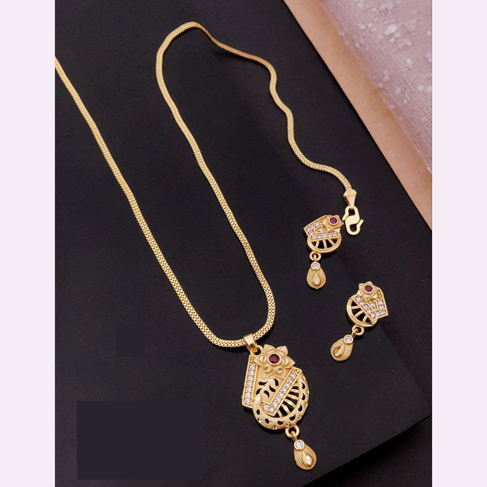 Akruti Collection Elegant Glam Pota And Austrian Chain Pendant Set