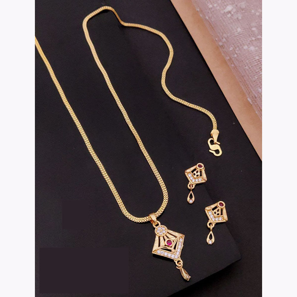 Akruti Collection Elegant Glam Pota And Austrian Chain Pendant Set