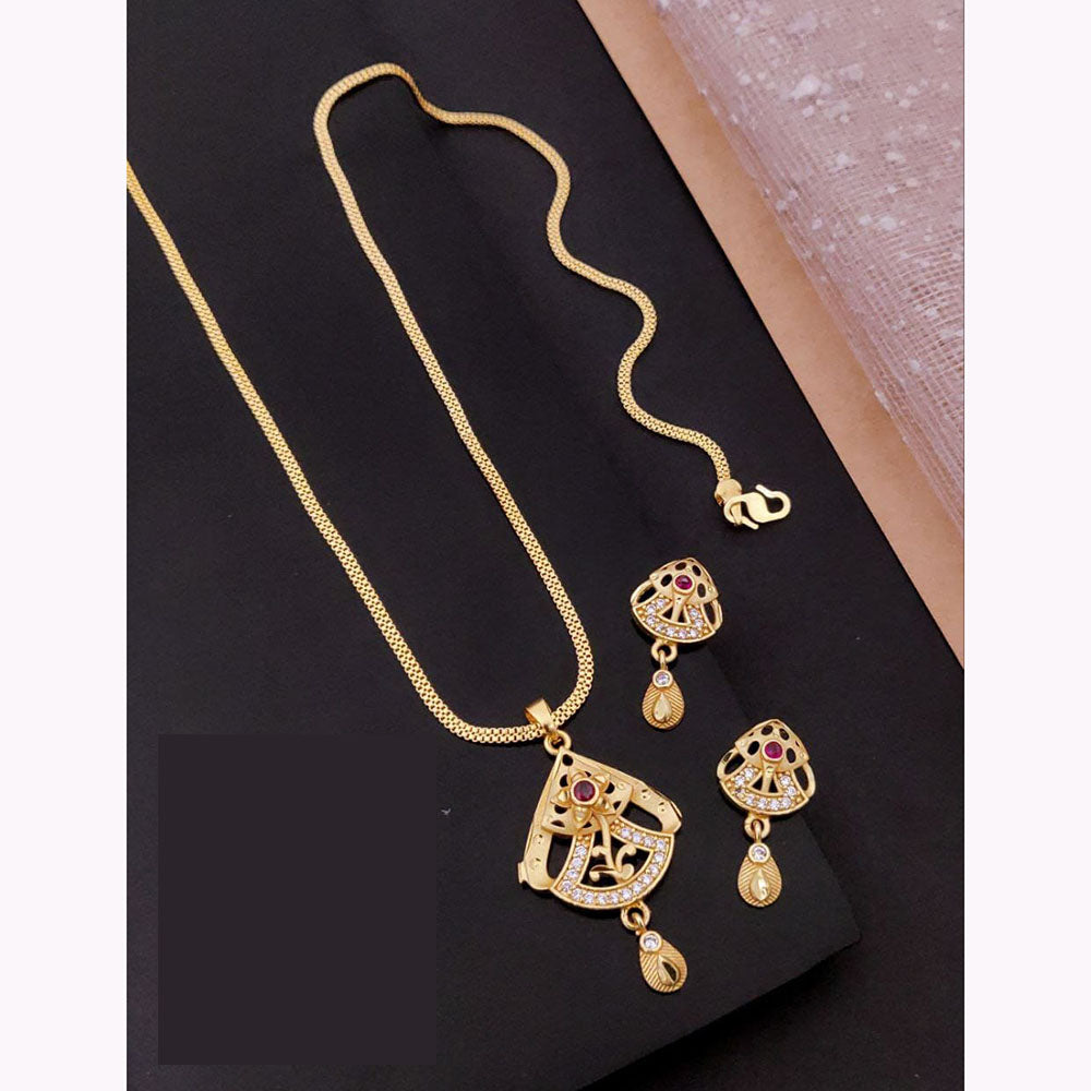 Akruti Collection Elegant Glam Pota And Austrian Chain Pendant Set