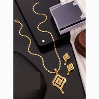Akruti Collection Elegant Glam Pota And Austrian Chain Pendant Set