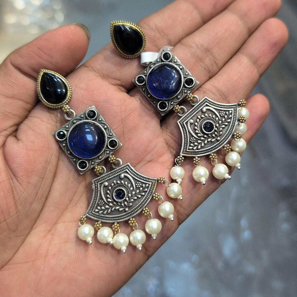 Akruti Collection Timeless Beauty Pota Stones And Pearls Jhumki Earrings