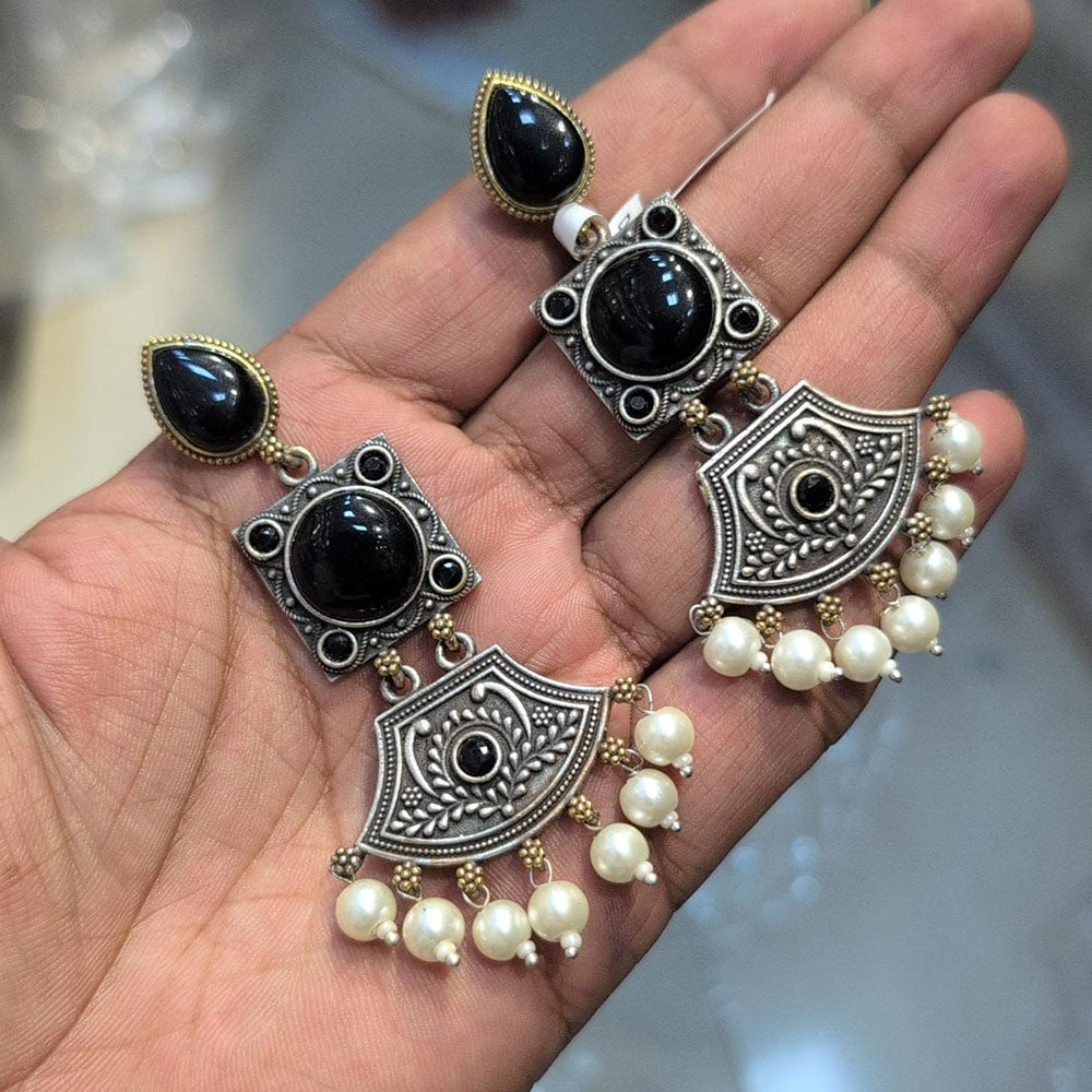 Akruti Collection Timeless Beauty Pota Stones And Pearls Jhumki Earrings