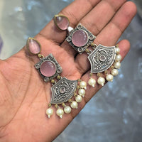 Akruti Collection Timeless Beauty Pota Stones And Pearls Jhumki Earrings