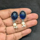 Akruti Collection Timeless Beauty Pota Stones And Pearls Jhumki Earrings