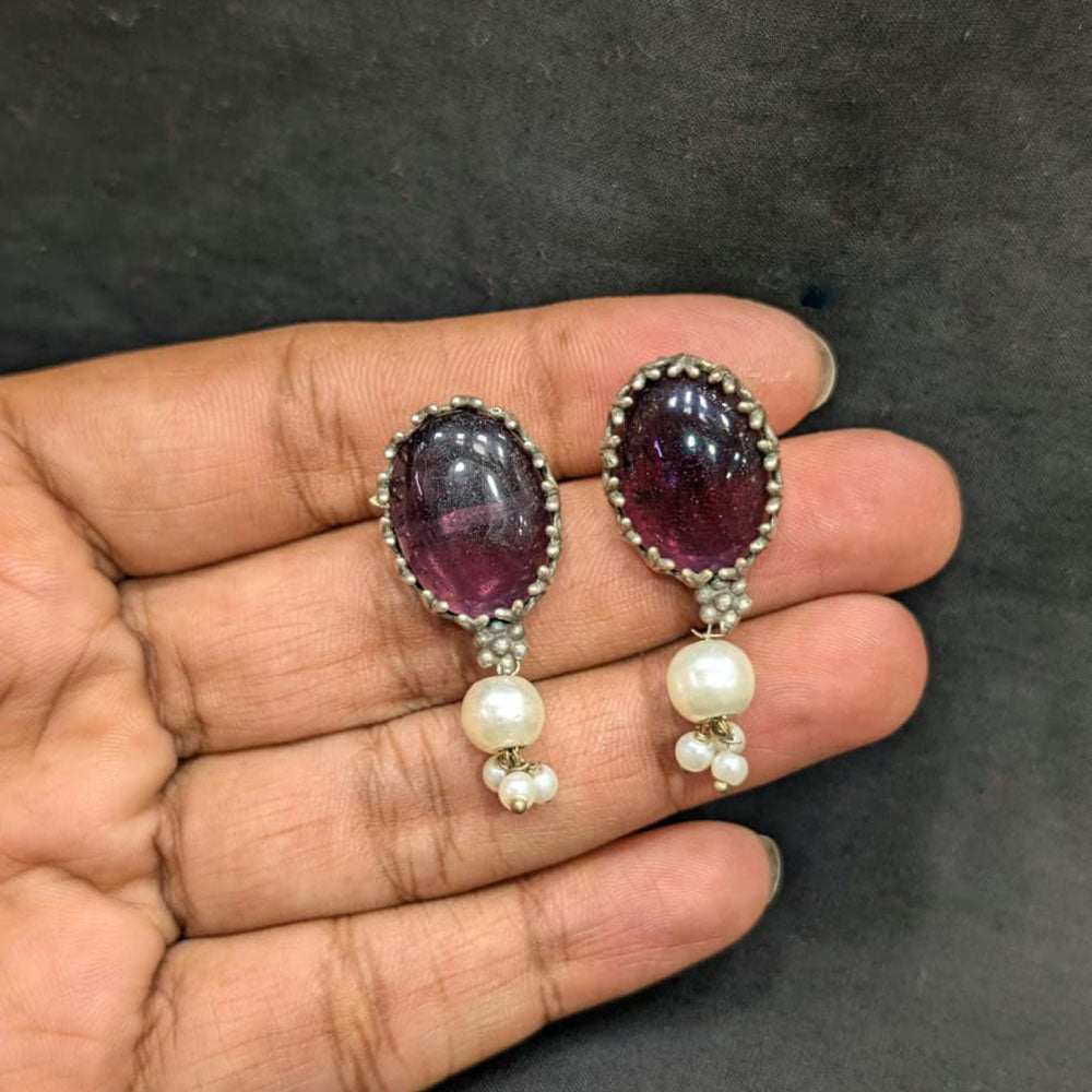 Akruti Collection Timeless Beauty Pota Stones And Pearls Jhumki Earrings