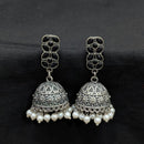Akruti Collection Ethnic Pota Stones And Pearls Jhumki Earrings