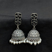 Akruti Collection Ethnic Pota Stones And Pearls Jhumki Earrings