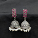 Akruti Collection Ethnic Pota Stones And Pearls Jhumki Earrings