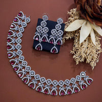 Akruti Collection Dazzling Sparkle American Diamond Necklace Set