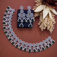 Akruti Collection Dazzling Sparkle American Diamond Necklace Set