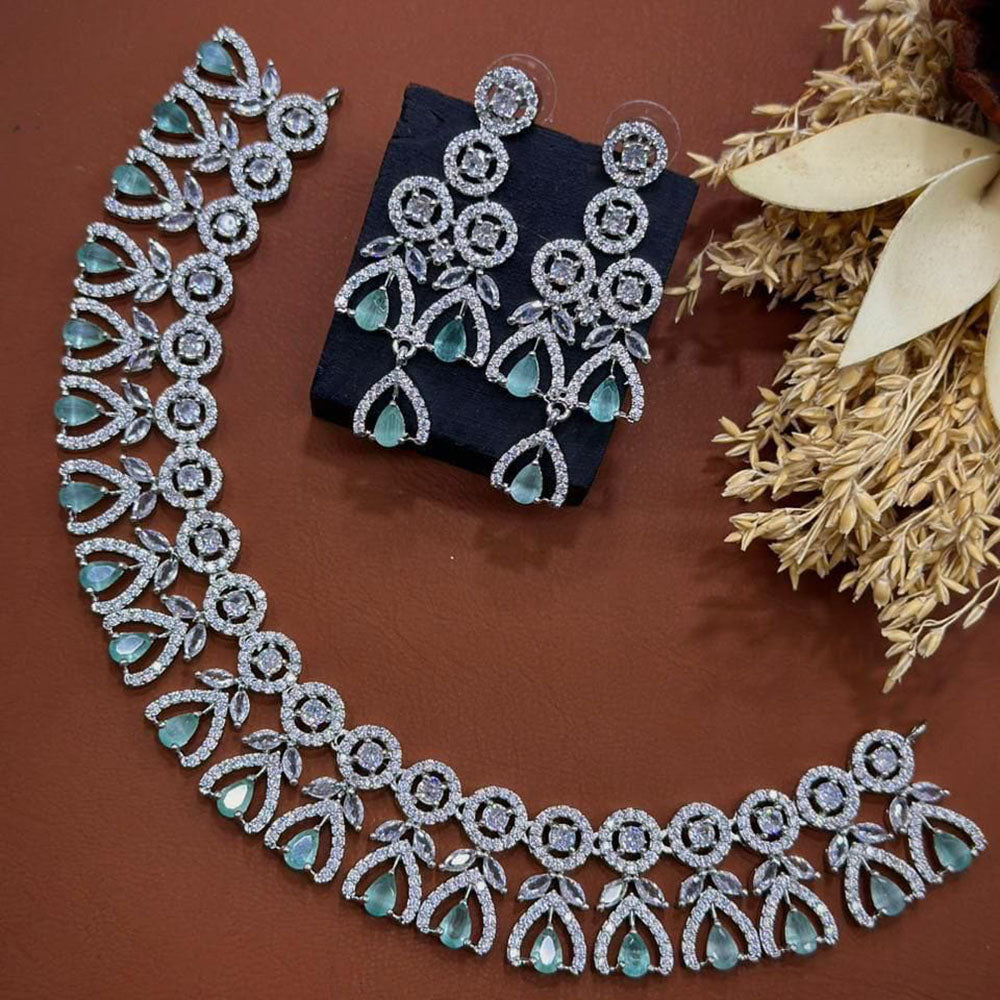 Akruti Collection Dazzling Sparkle American Diamond Necklace Set