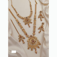 Akruti Collection Ethnic Beauty Pota Stone And Meenakari Necklace Set 