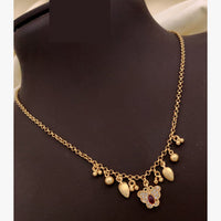 Akruti Collections Elegant Charm with Leaf and Shell Necklace