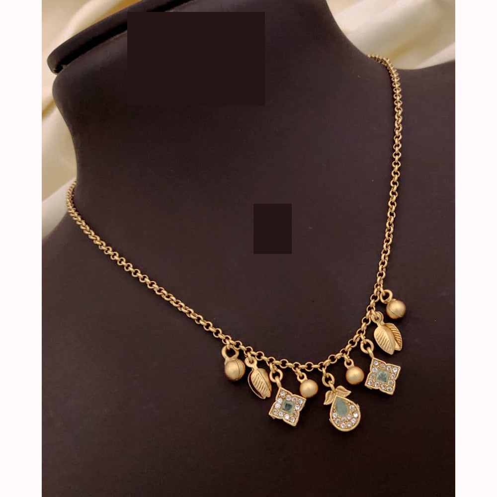 Akruti Collections Graceful Butterfly Charm Necklace Leaf Design