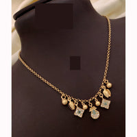Akruti Collections Graceful Butterfly Charm Necklace Leaf Design 