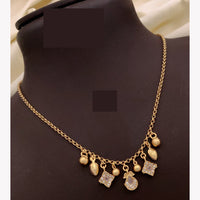 Akruti Collections Elegant Charm with Floral and Bells Necklace 