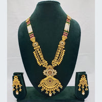 Akruti Collection Traditional Pota And Pearl Long Necklace Set Festive Wear Jewelry For Women 