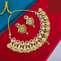 Akruti Collection Rustic Charm Pota Stone And Pearl Necklace Set
