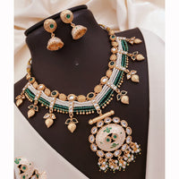 Akruti Collection Royal Spark Pota Kundan And Pearls Necklace Set