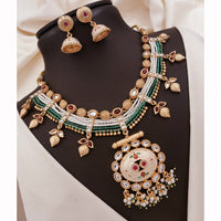 Akruti Collection Royal Spark Pota Kundan And Pearls Necklace Set