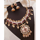Akruti Collection Royal Spark Pota Kundan And Pearls Necklace Set
