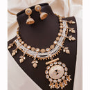 Akruti Collection Royal Spark Pota Kundan And Pearls Necklace Set