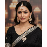 Akruti Collection Ethnic Kundan Stone Statement Necklace Set