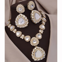 Akruti Collection Ethnic Kundan Stone Statement Necklace Set