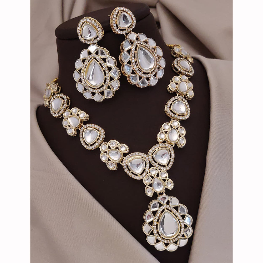 Akruti Collection Ethnic Kundan Stone Statement Necklace Set