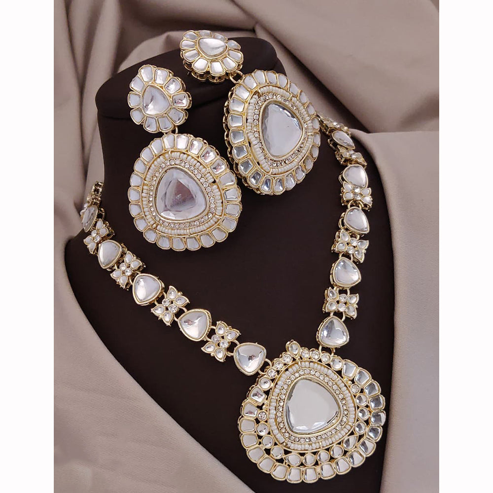 Akruti Collection Ethnic Kundan Stone Statement Necklace Set