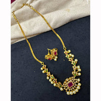 Akruti Collection Elegant Austrian Stone And Pearl Necklace Set