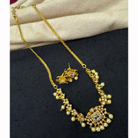 Akruti Collection Elegant Austrian Stone And Pearl Necklace Set