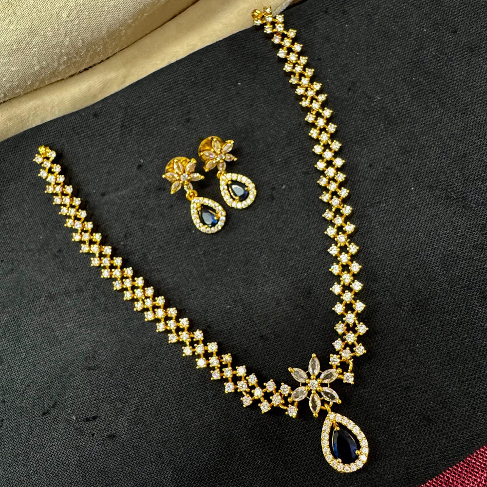 Akruti Collection Royal Crystal And Austrian Stone Necklace Set