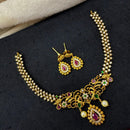 Akruti Collection Royal Crystal And Pearl Austrian Stone Necklace Set